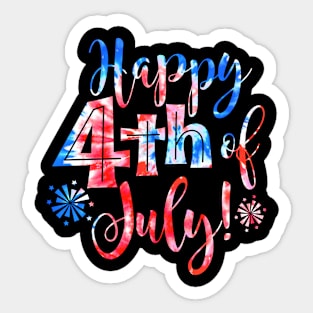 Tie dye America Happy 4th of July American Patriotic USA Sticker